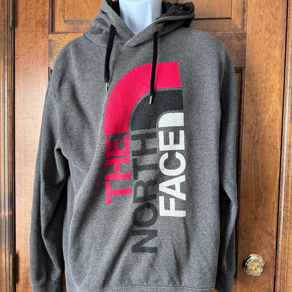 The North Face Charcoal Gray Hoodie Sweatshirt w/Logo Large